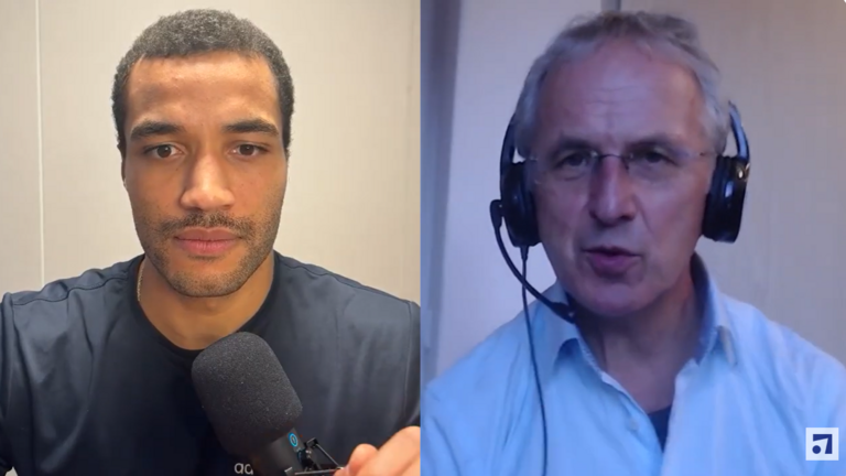 Screenshot von dem Videogespräche zwischen Dr. Jonathan Apasu und Prof. Dr. Andreas Michalsen Screenshot von dem Videogespräche zwischen Dr. Jonathan Apasu und Prof. Dr. Andreas Michalsen